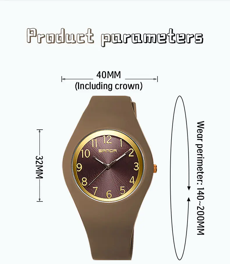 Red Quartz Watch for Men Women Silent Waterproof — feature 33