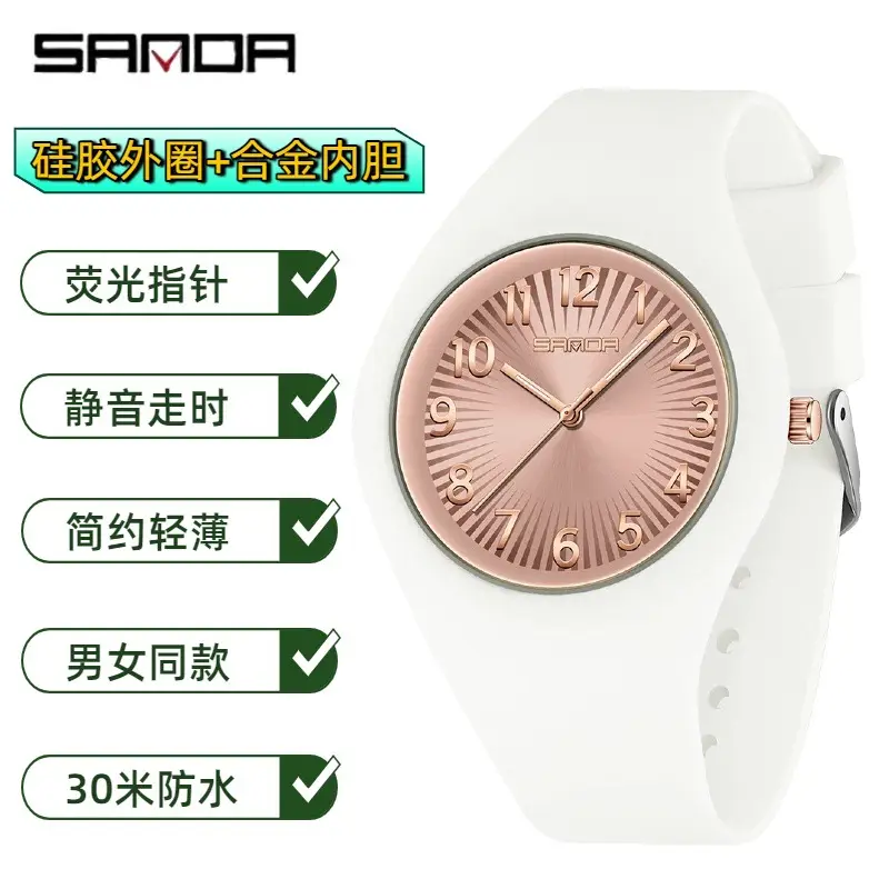 Red Quartz Watch for Men Women Silent Waterproof - Image 8