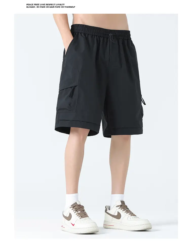 Pink Men's Ice-Resistant Shorts with Drawstring Waist — feature 11