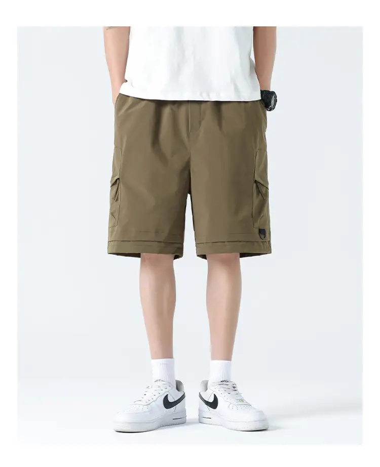 Pink Men's Ice-Resistant Shorts with Drawstring Waist — feature 14