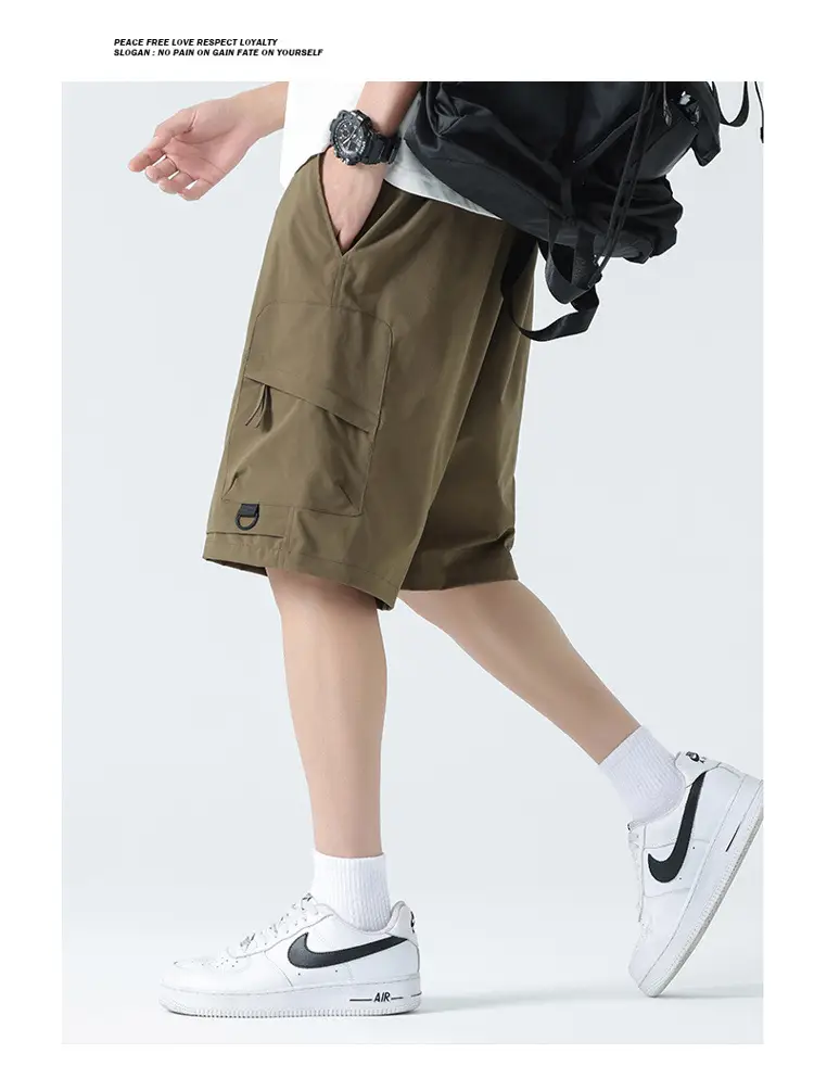 Pink Men's Ice-Resistant Shorts with Drawstring Waist — feature 17