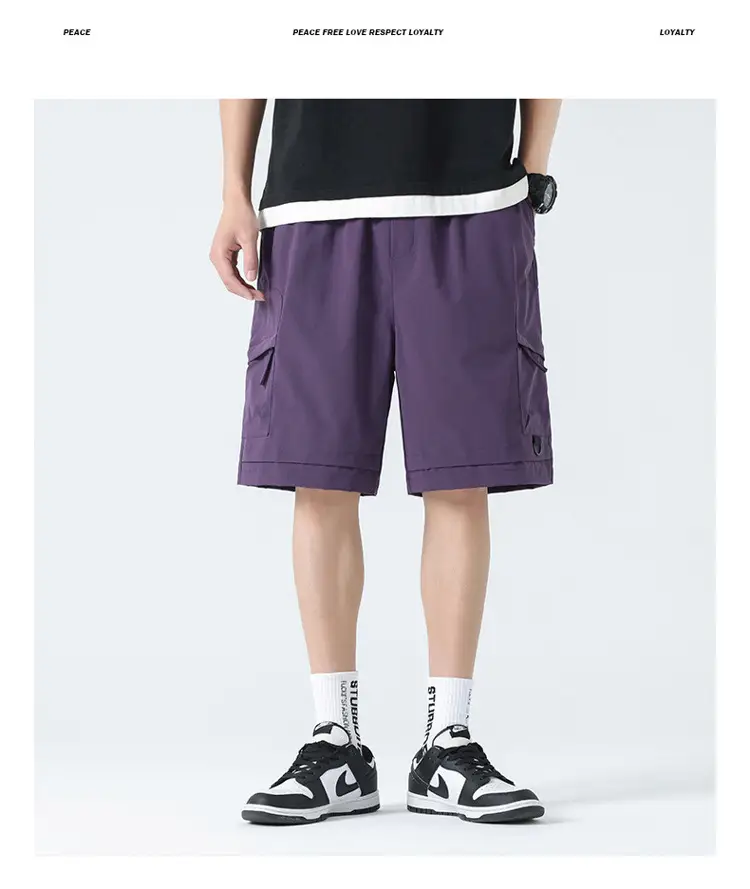 Pink Men's Ice-Resistant Shorts with Drawstring Waist — feature 19