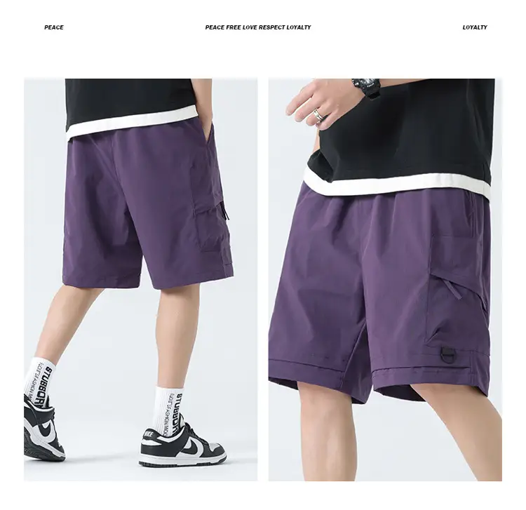 Pink Men's Ice-Resistant Shorts with Drawstring Waist — feature 20