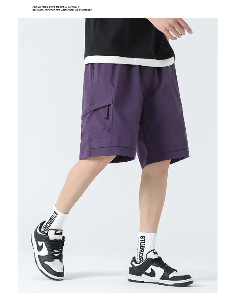Pink Men's Ice-Resistant Shorts with Drawstring Waist — feature 21