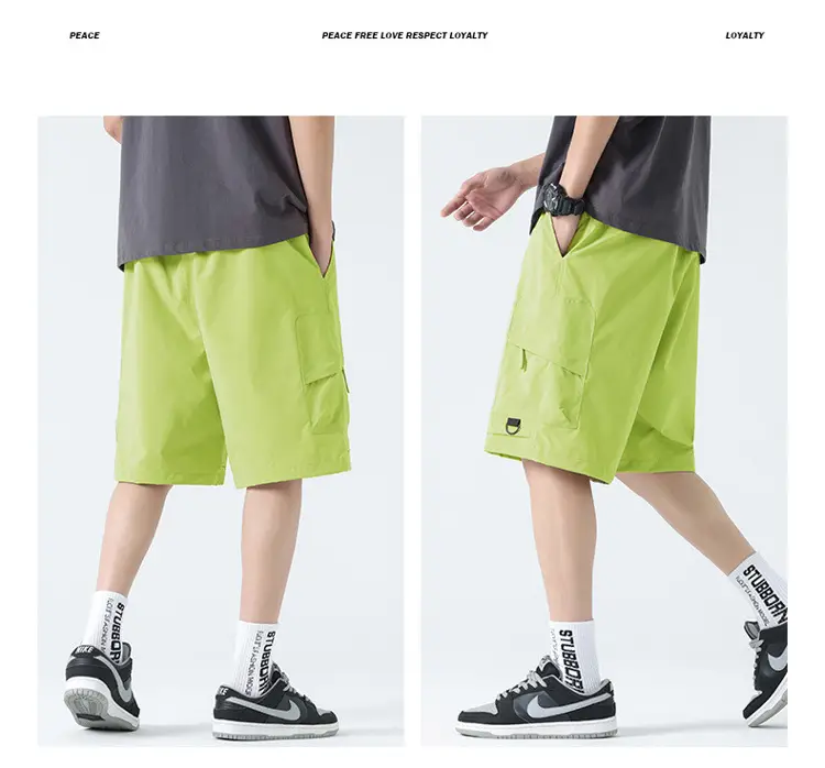Pink Men's Ice-Resistant Shorts with Drawstring Waist — feature 24