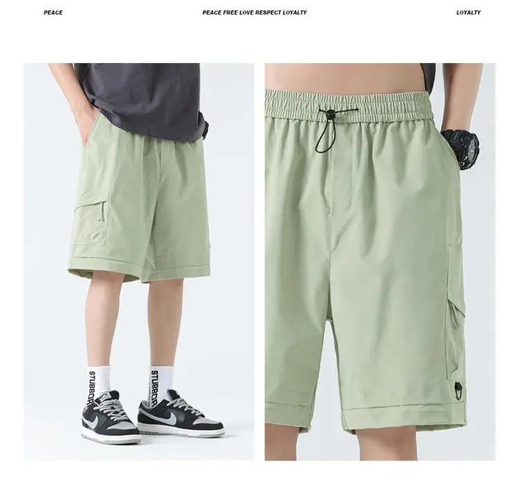 Pink Men's Ice-Resistant Shorts with Drawstring Waist — feature 28
