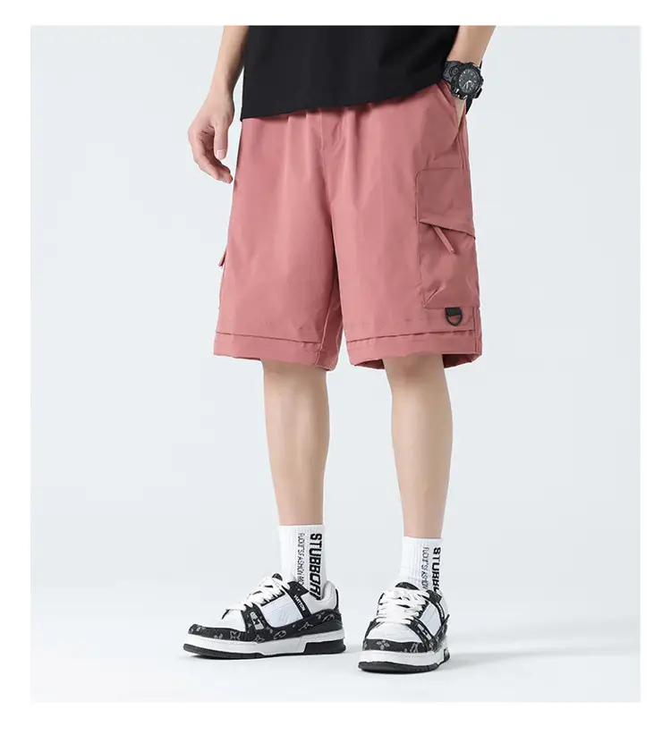 Pink Men's Ice-Resistant Shorts with Drawstring Waist — feature 30