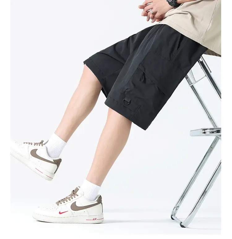 Pink Men's Ice-Resistant Shorts with Drawstring Waist — feature 9