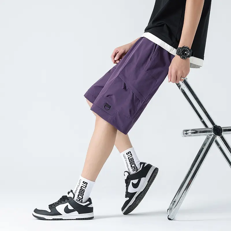Pink Men's Ice-Resistant Shorts with Drawstring Waist - Image 3