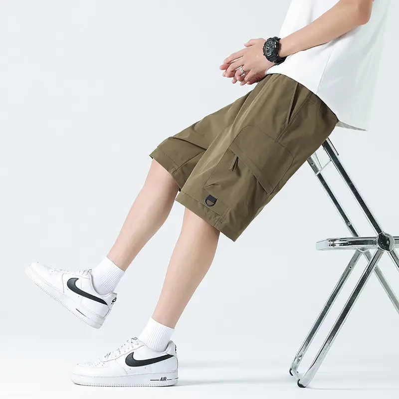 Pink Men's Ice-Resistant Shorts with Drawstring Waist - Image 2