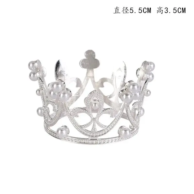 Silver Pearl Crown Crown Decor 7.5cm Diameter - Image 9