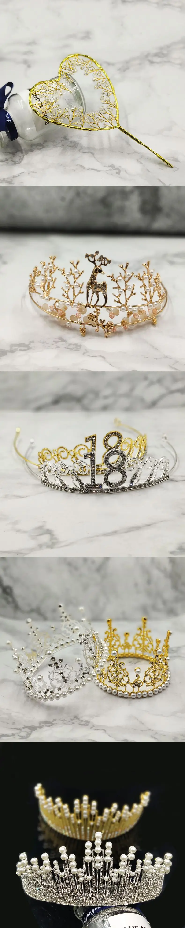 Silver Pearl Crown Crown Decor 7.5cm Diameter — feature 8