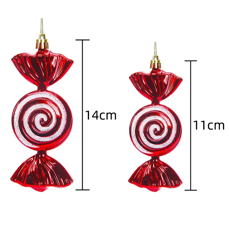 Silver Spiral Christmas Tails Candy Pack of 4