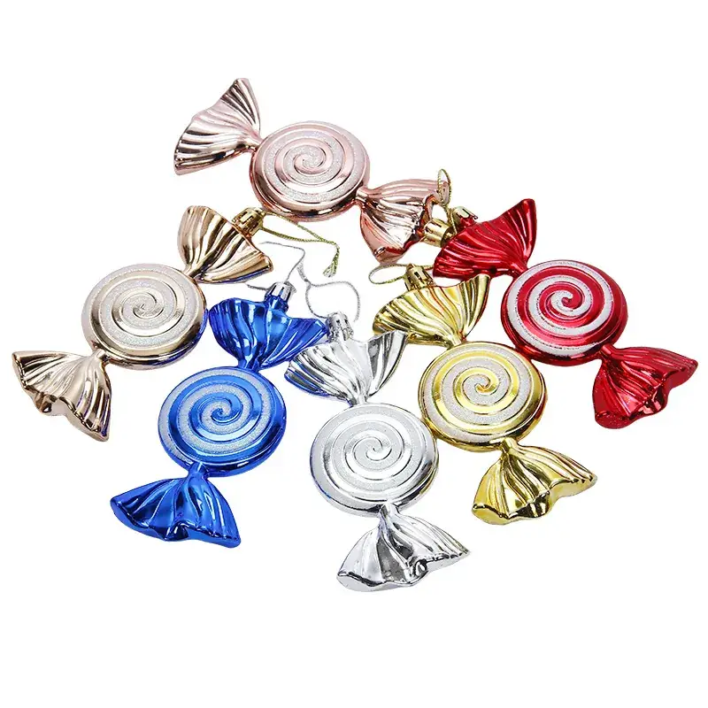 Silver Spiral Christmas Tails Candy Pack of 4
