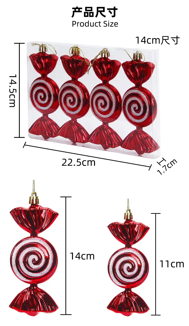Silver Spiral Christmas Tails Candy Pack of 4 — feature 3