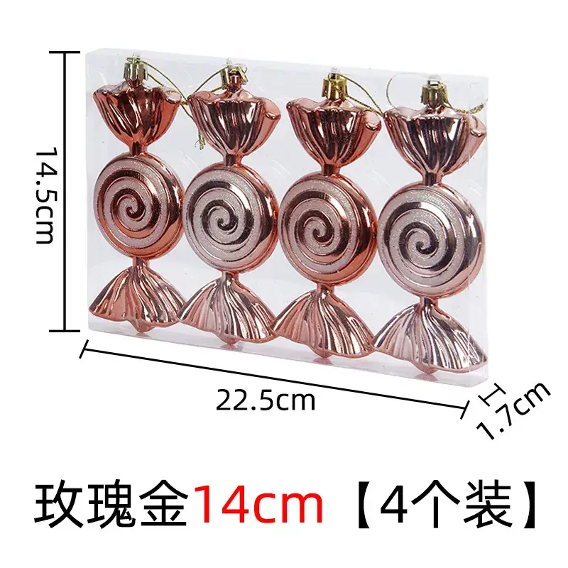 Silver Spiral Christmas Tails Candy Pack of 4