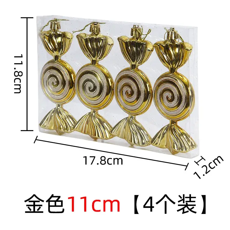 Silver Spiral Christmas Tails Candy Pack of 4