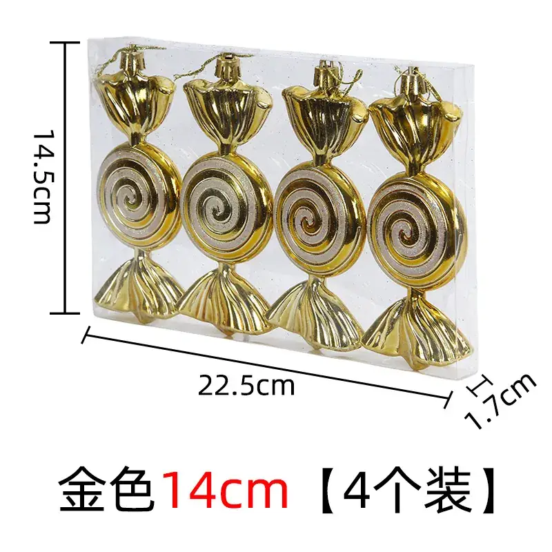 Silver Spiral Christmas Tails Candy Pack of 4