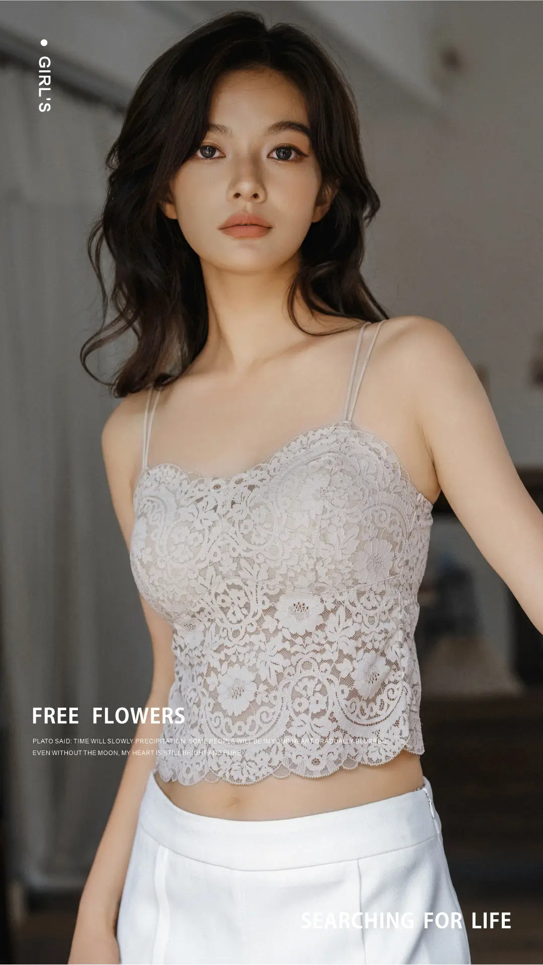 Lace Back Strap Vest with Chest Pad Bra for Women — feature 5