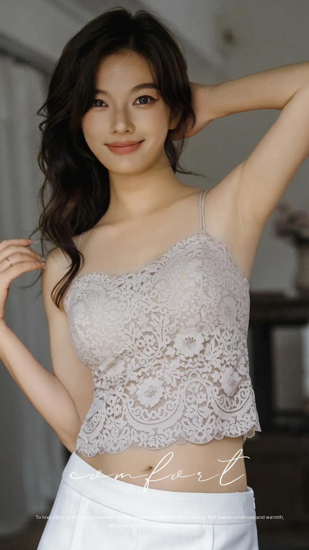 Lace Back Strap Vest with Chest Pad Bra for Women — feature 9