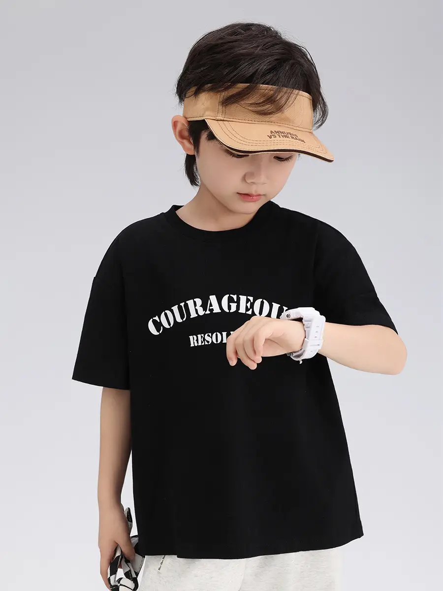 2024 Kids Black White Graphic T-Shirt Loose Fit - Image 5
