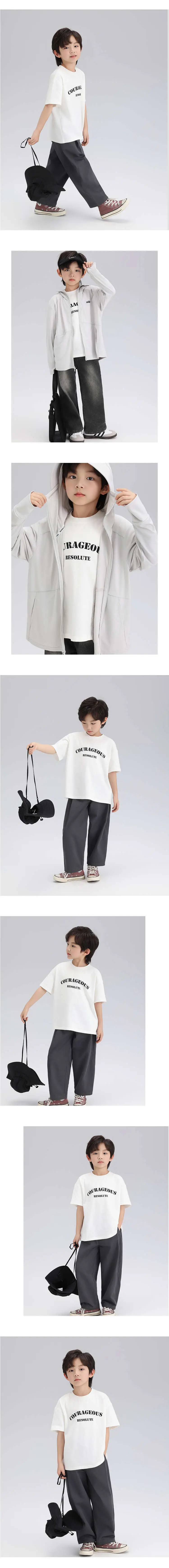 2024 Kids Black White Graphic T-Shirt Loose Fit — feature 10