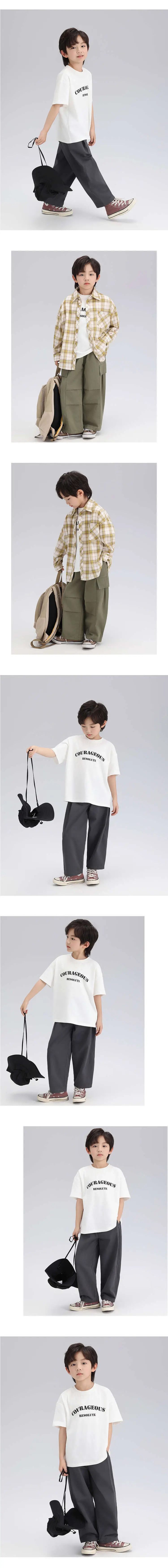 2024 Kids Black White Graphic T-Shirt Loose Fit — feature 11