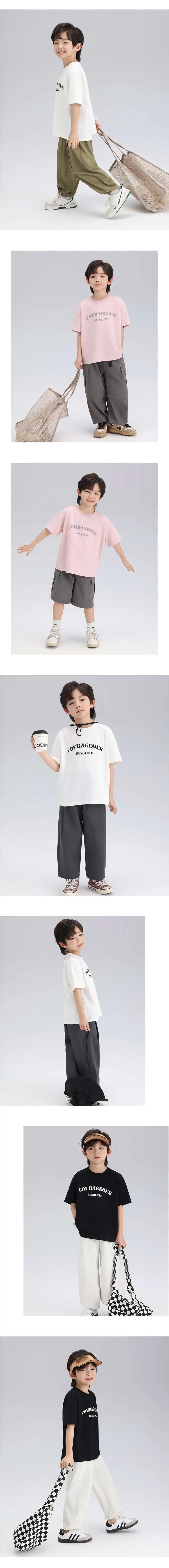 2024 Kids Black White Graphic T-Shirt Loose Fit — feature 7