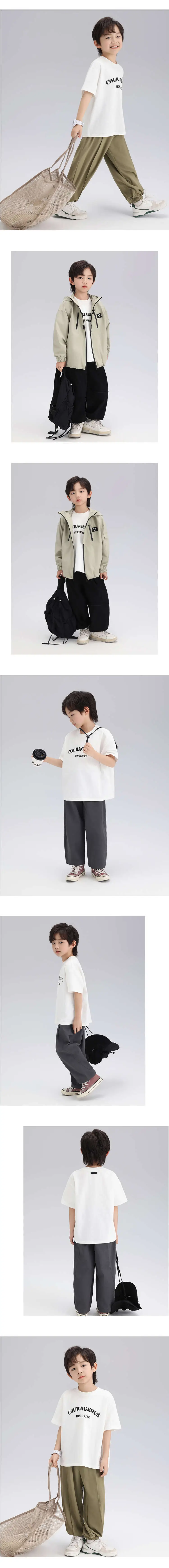 2024 Kids Black White Graphic T-Shirt Loose Fit — feature 8