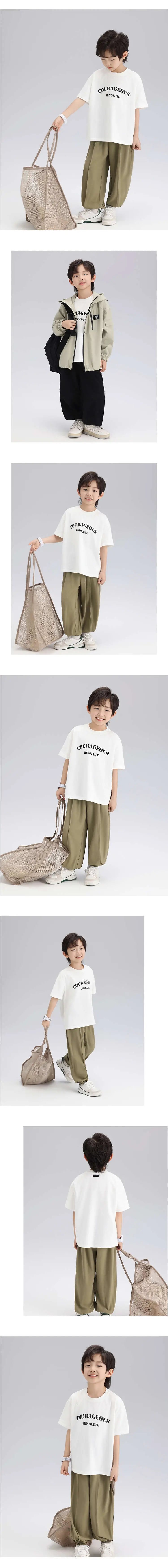 2024 Kids Black White Graphic T-Shirt Loose Fit — feature 9