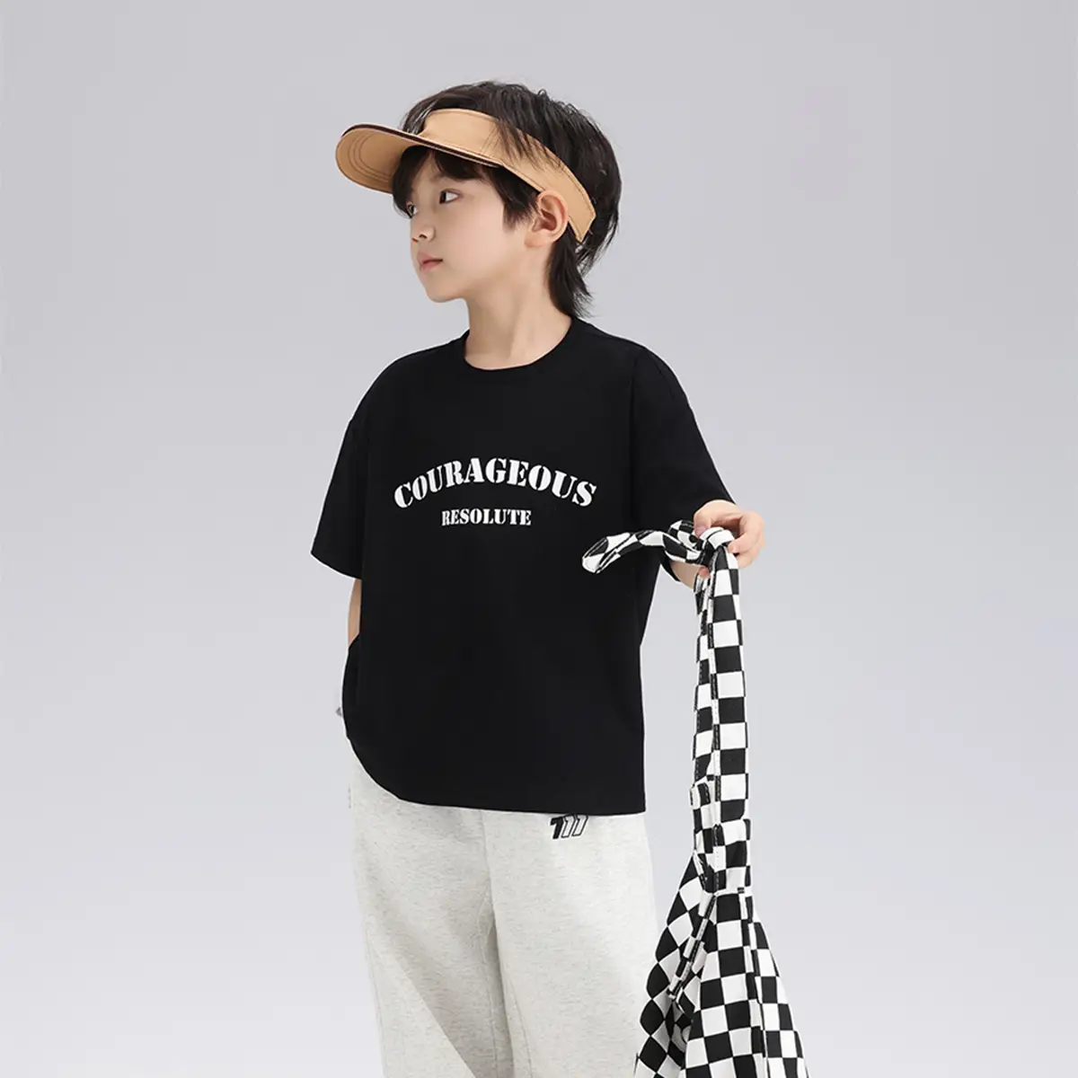 2024 Kids Black White Graphic T-Shirt Loose Fit - Image 2