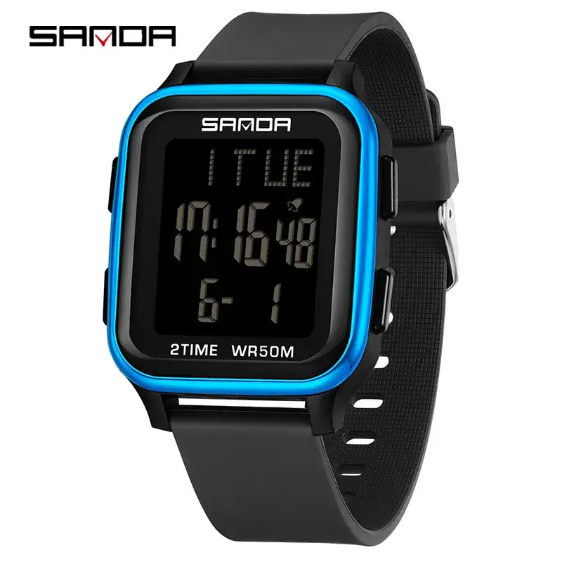 Sanda Multi-Color Digital Square Watch for Men Women - Image 5