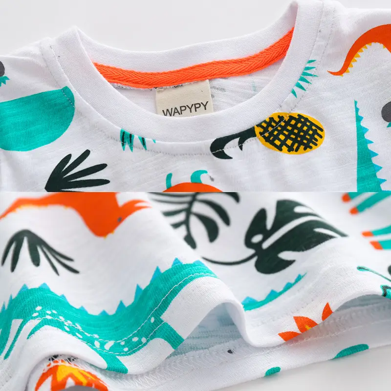 Children's Dinosaur Print White T-Shirt - Image 3