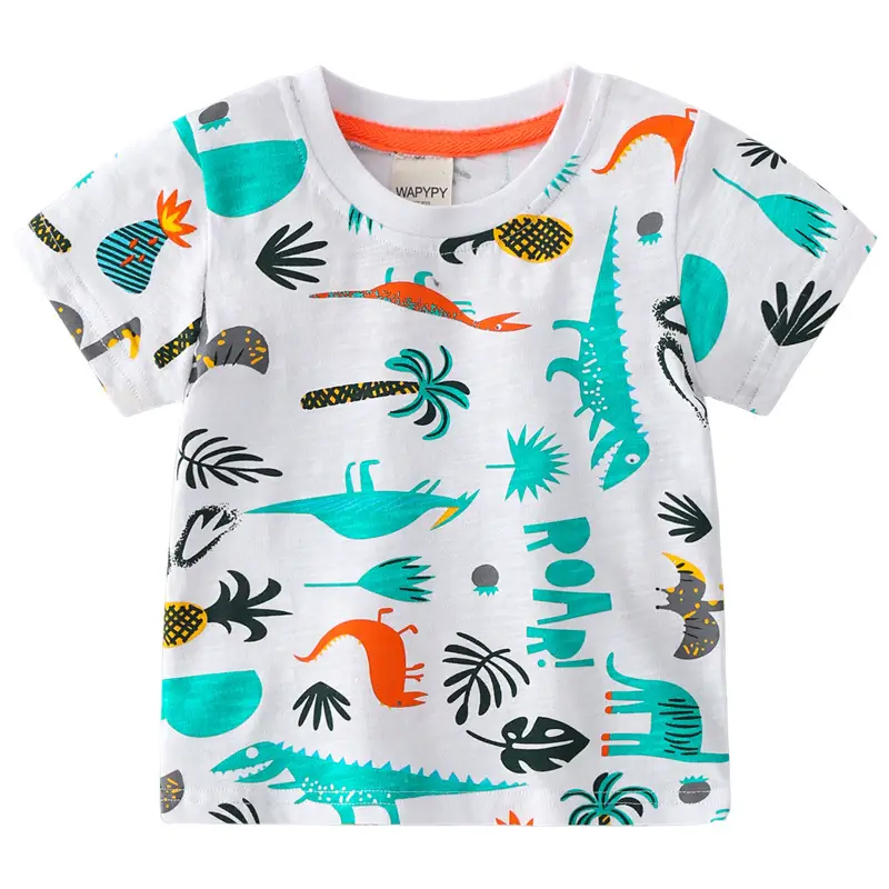 Children's Dinosaur Print White T-Shirt - Image 5
