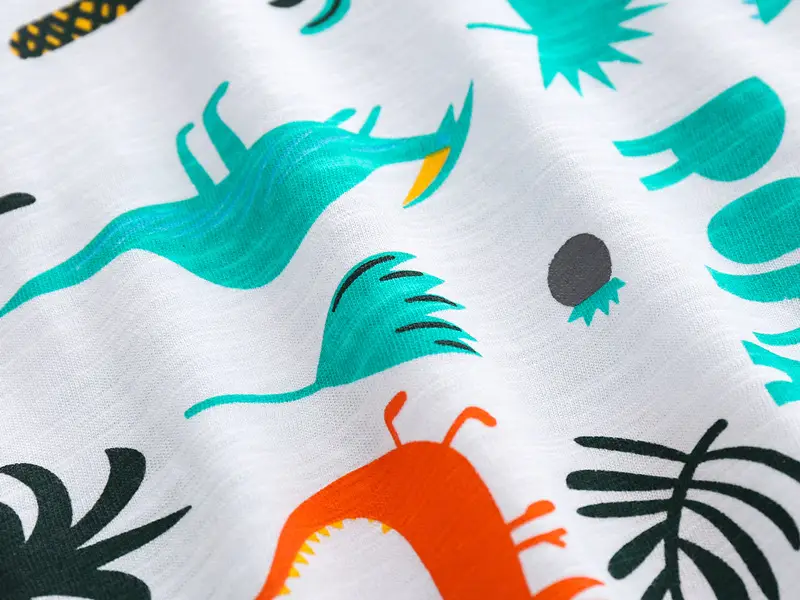 Children's Dinosaur Print White T-Shirt — feature 6
