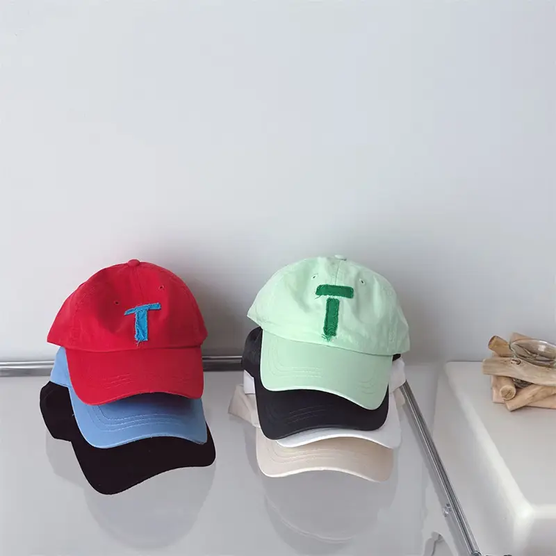 Black Korean Kids Cap with Gold Embroidery - Image 7