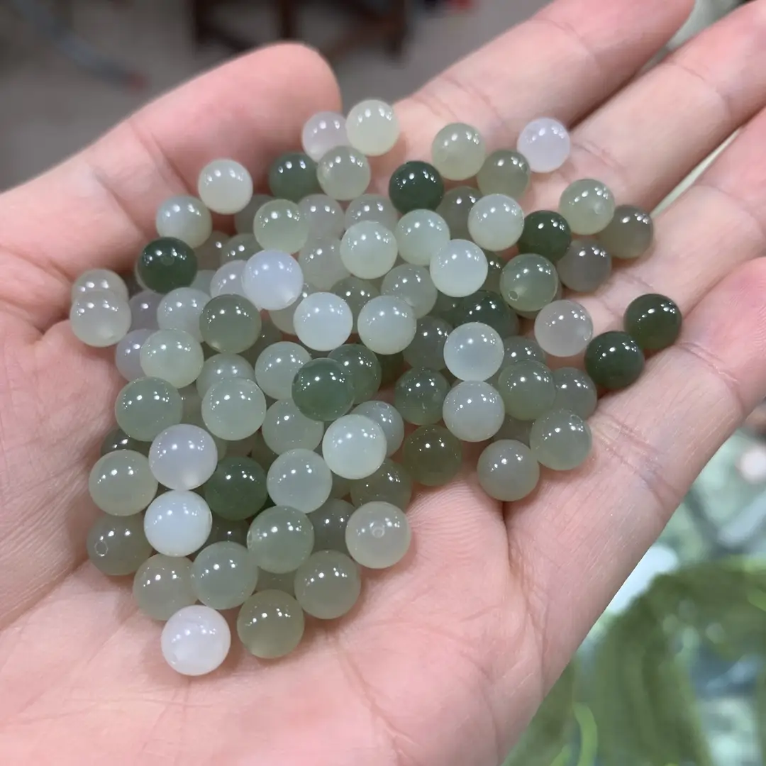 Natural Hetian Jade Half Hole Beads Factory Wholesale - Image 2