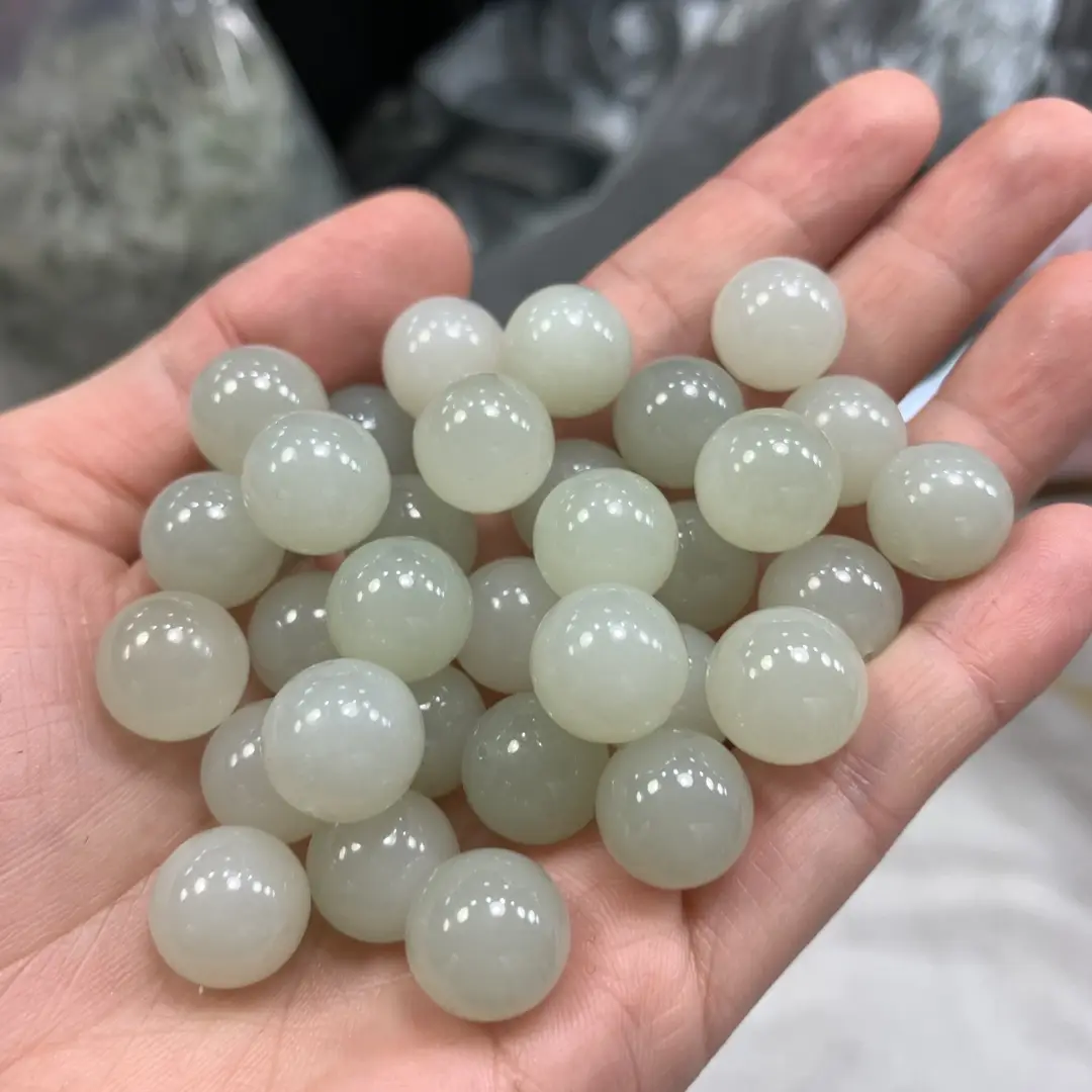 Natural Hetian Jade Half Hole Beads Factory Wholesale - Image 3