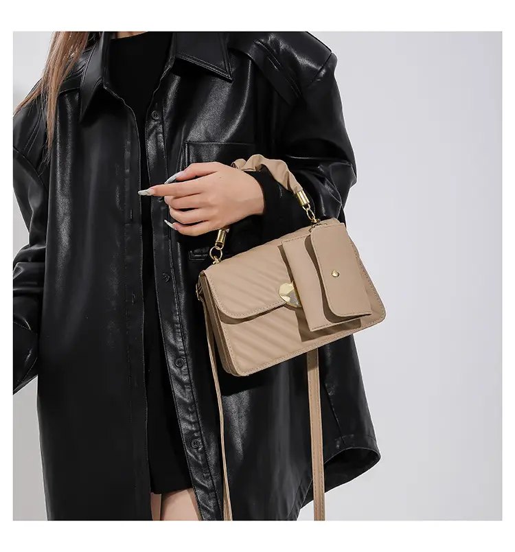 White Pleated Shoulder Messenger Bag for Women — feature 10