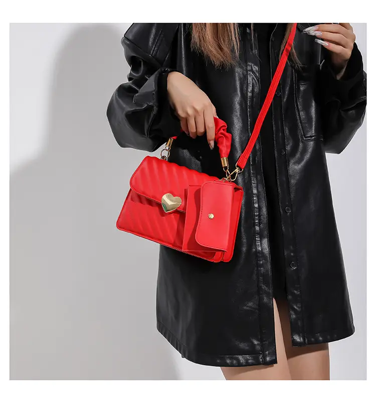 White Pleated Shoulder Messenger Bag for Women — feature 14