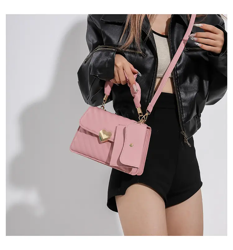 White Pleated Shoulder Messenger Bag for Women — feature 22
