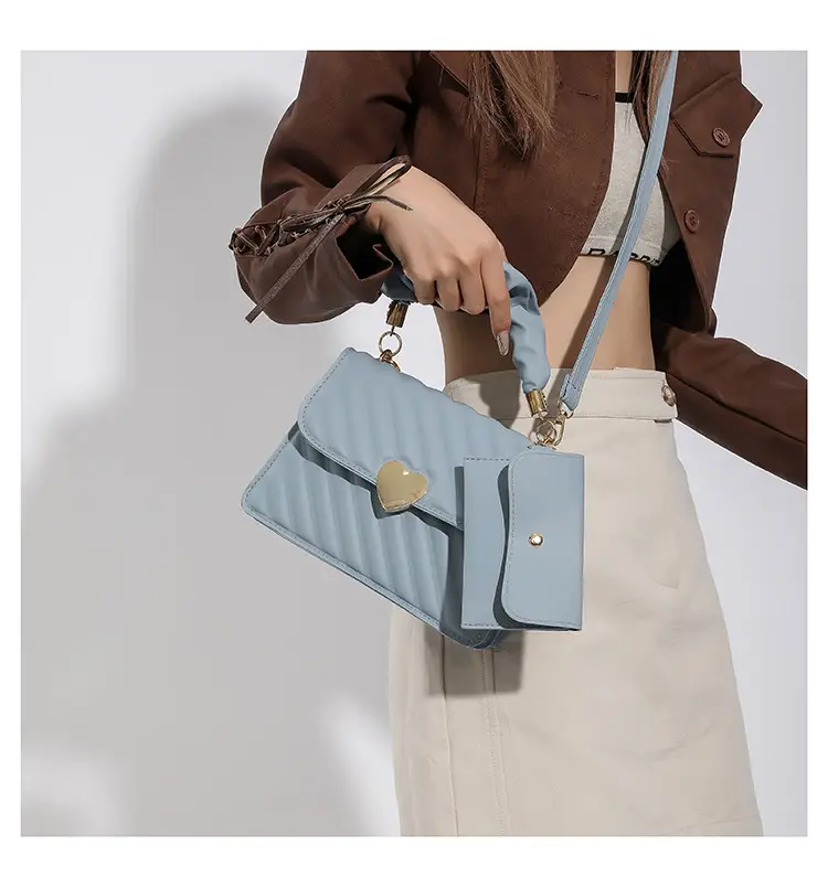 White Pleated Shoulder Messenger Bag for Women — feature 26
