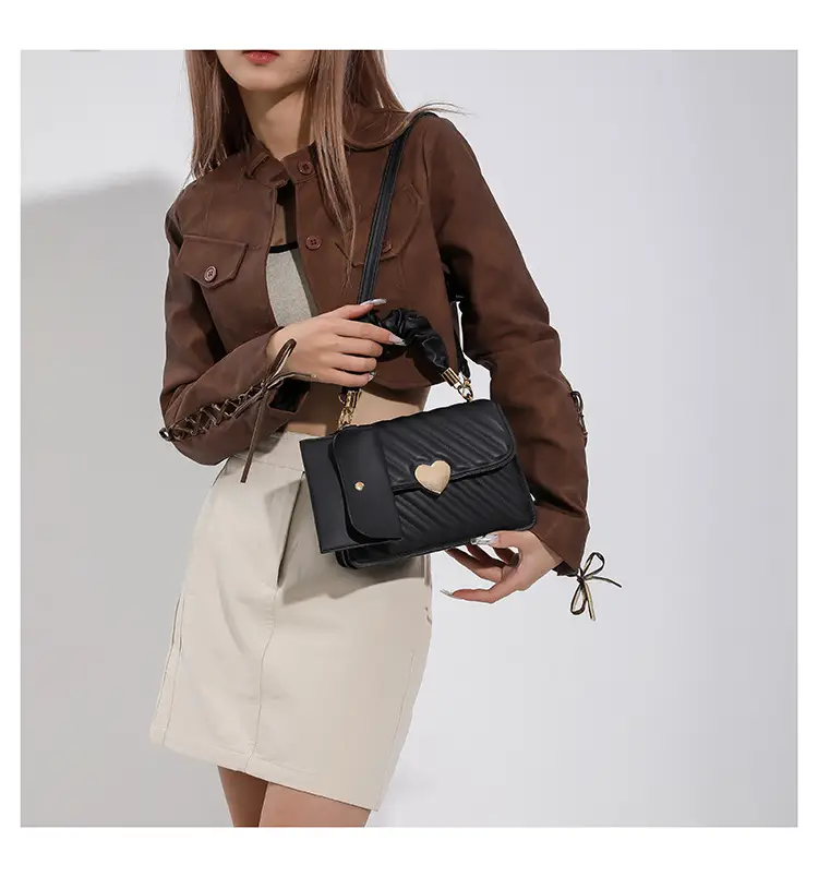 White Pleated Shoulder Messenger Bag for Women — feature 31