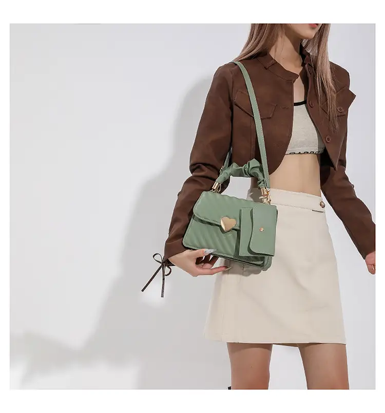 White Pleated Shoulder Messenger Bag for Women — feature 33