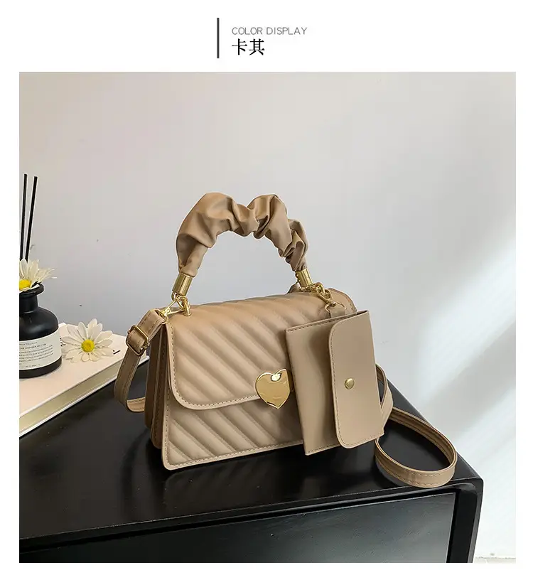 White Pleated Shoulder Messenger Bag for Women — feature 34