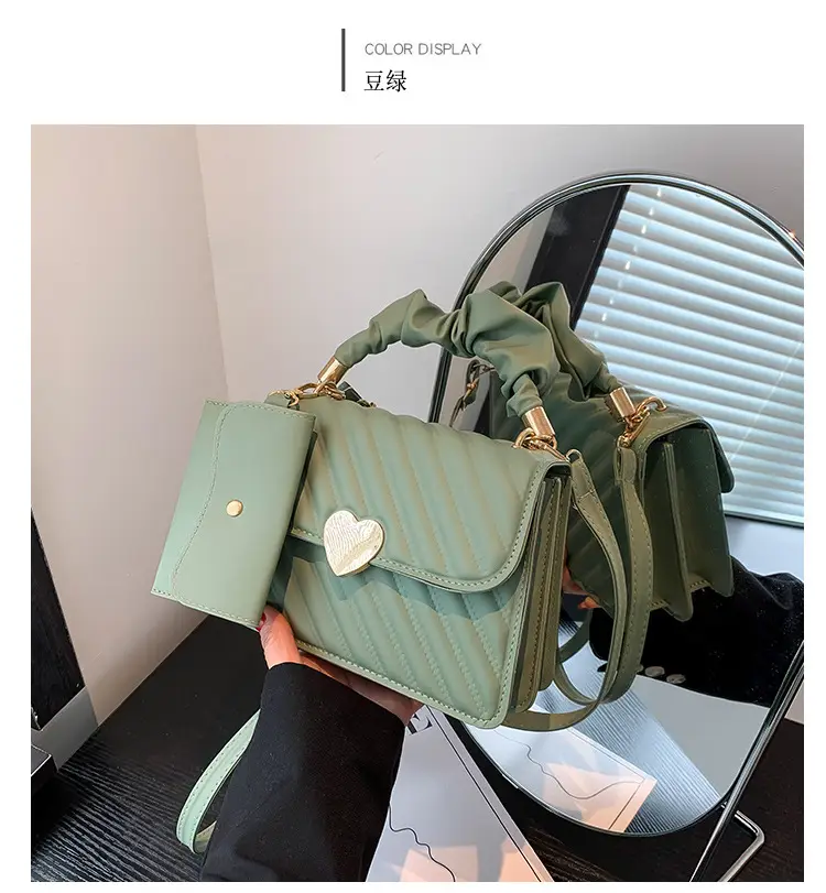 White Pleated Shoulder Messenger Bag for Women — feature 42