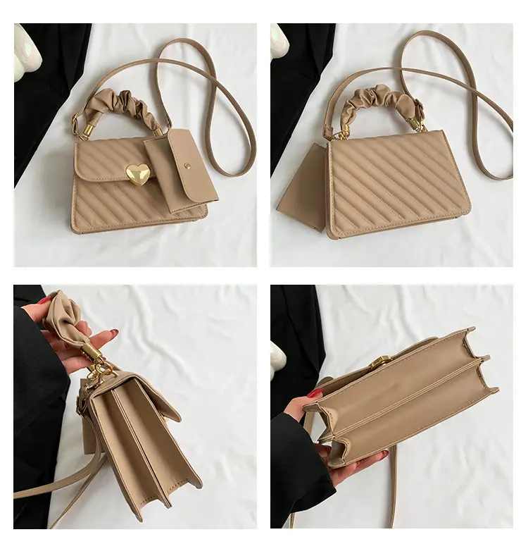 White Pleated Shoulder Messenger Bag for Women — feature 8