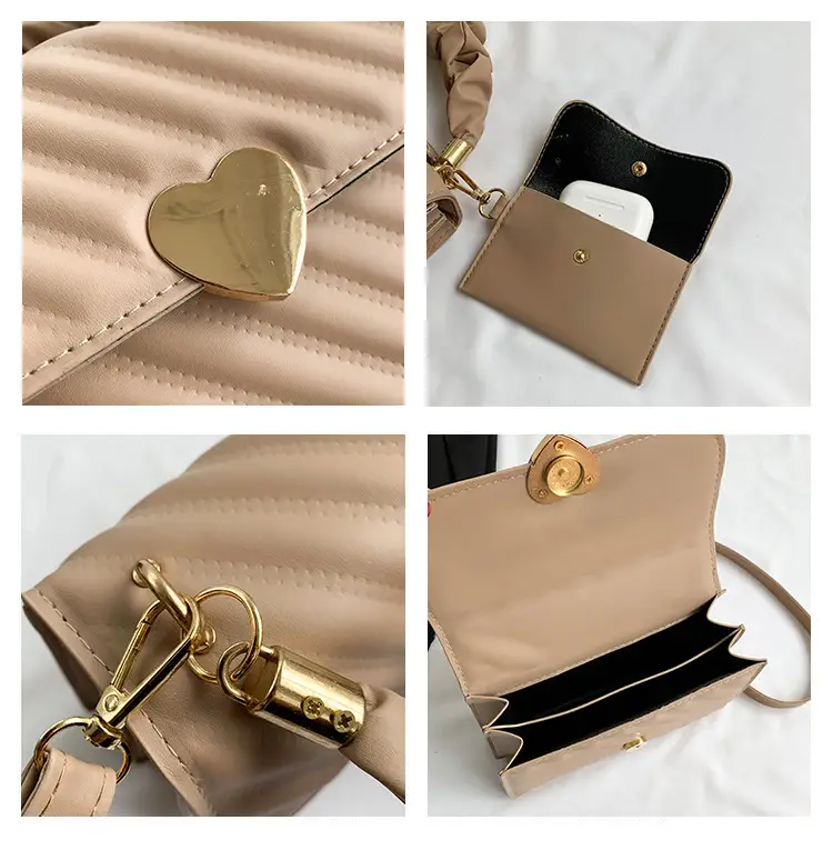 White Pleated Shoulder Messenger Bag for Women — feature 9