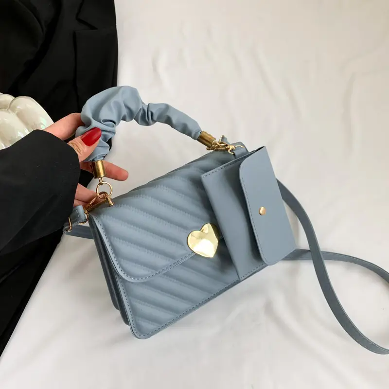 White Pleated Shoulder Messenger Bag for Women - Image 11