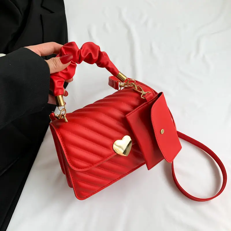 White Pleated Shoulder Messenger Bag for Women - Image 2